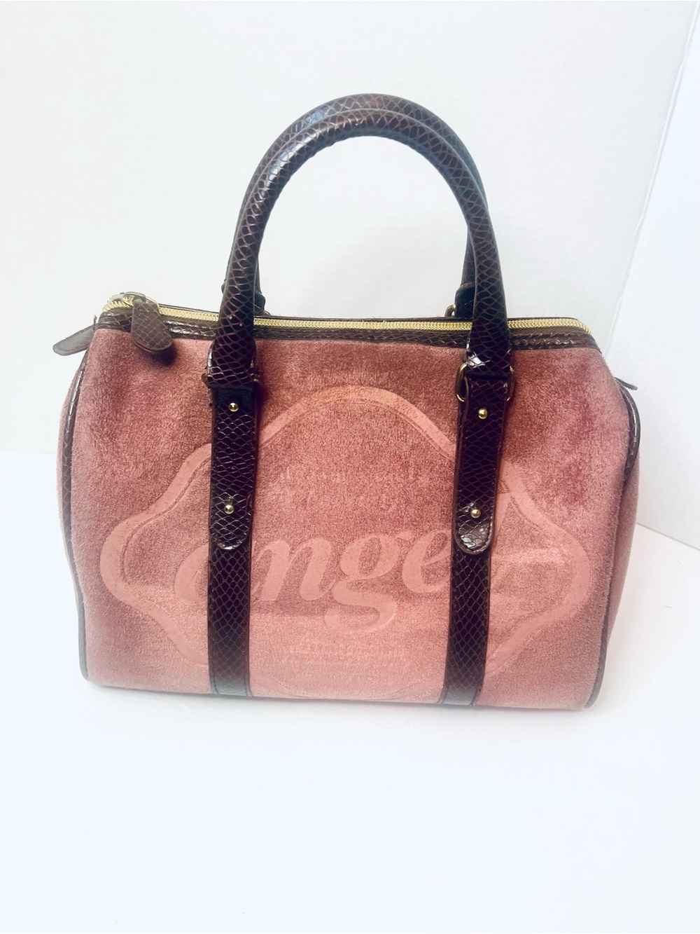 Vintage Y2K Victoria's Secret Angel bowler bag-vegan suede -excellent condition